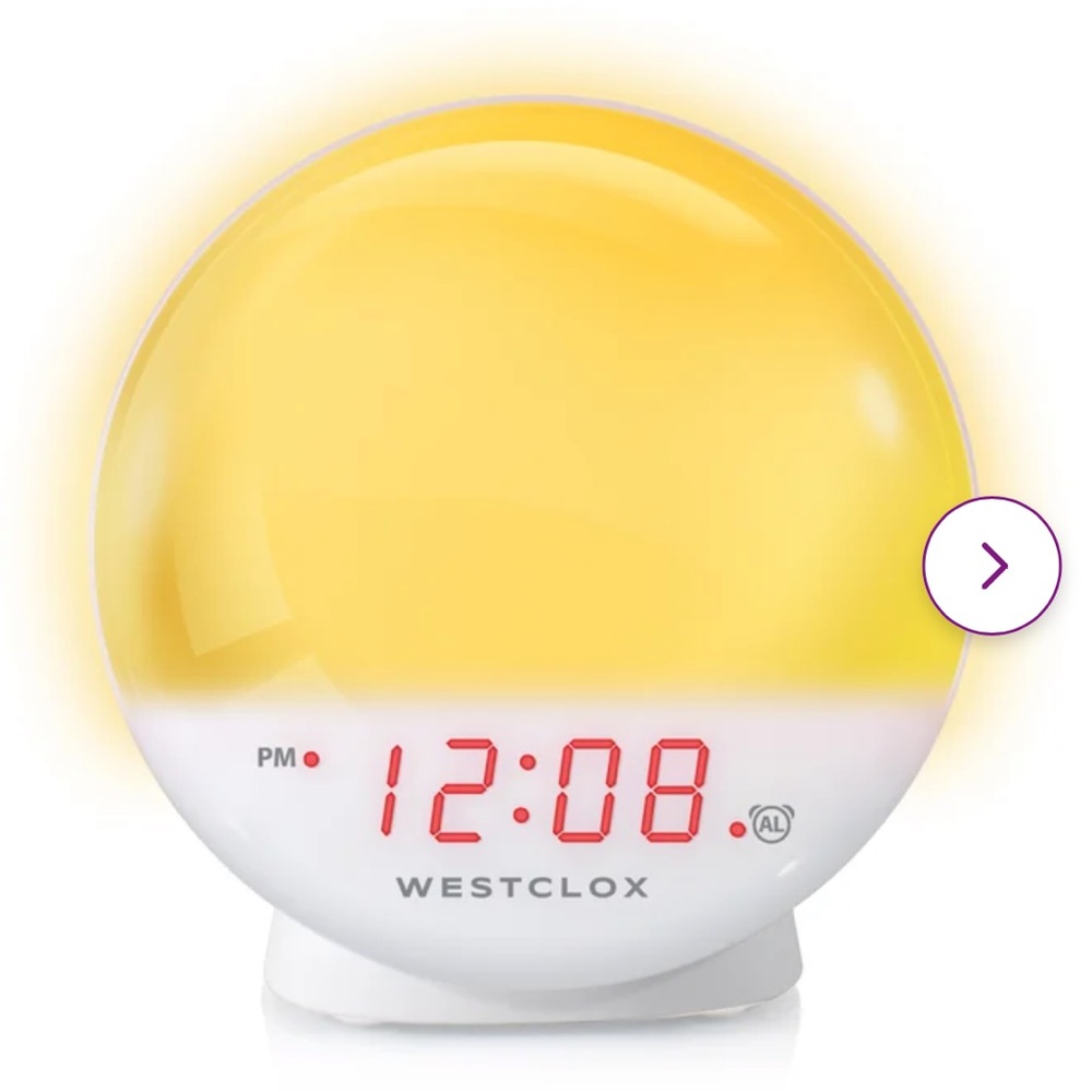 NEW Westclox 5 inch White Electric Digital Alarm Clock, Sunrise Simulator ☀️⏰